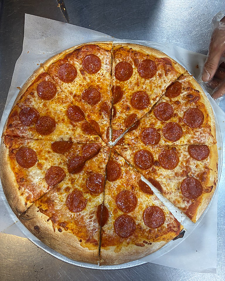 Fresh pepperoni pizza from Corleone Pizza