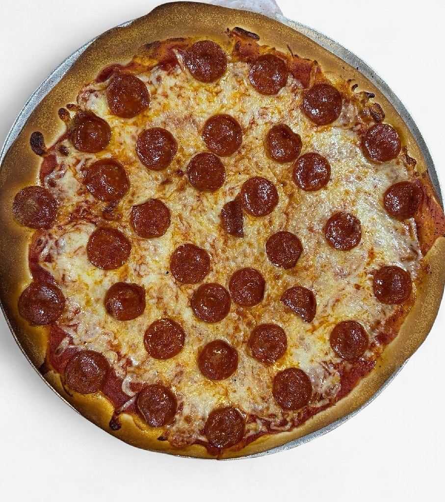 Fresh pepperoni pizza from Corleone Pizza